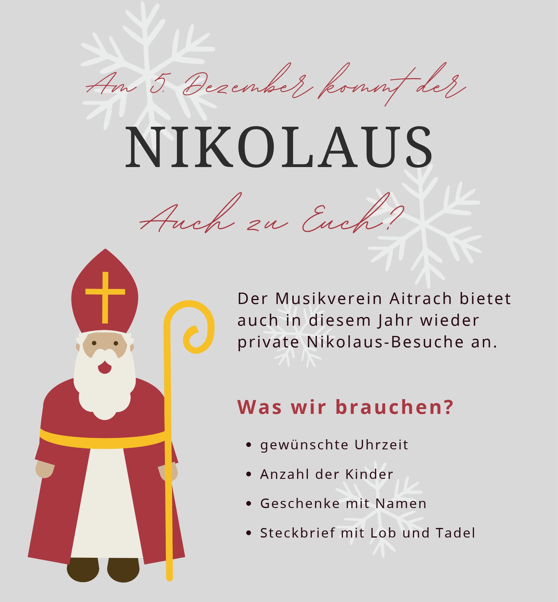Nikolausservice 2026 des Musikvereins Aitrach